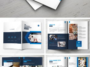 蓝色简约公司形象宣传画册 电力企业画册图片设计素材与高清AI模板