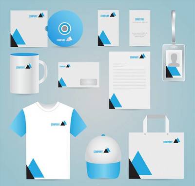 蓝色服装办公VI设计 塑造专业、信赖的企业形象